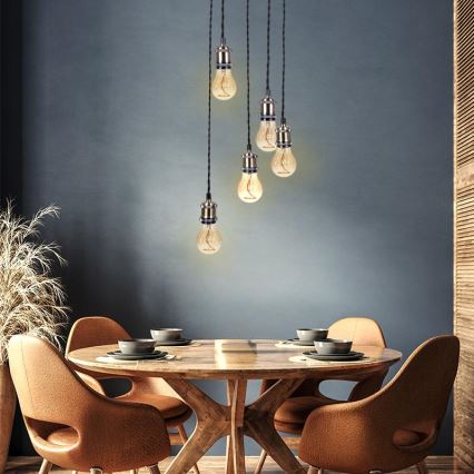 Napájecí kabel 5xE27/60W/230V bronz