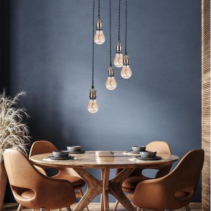 Napájecí kabel 5xE27/60W/230V bronz