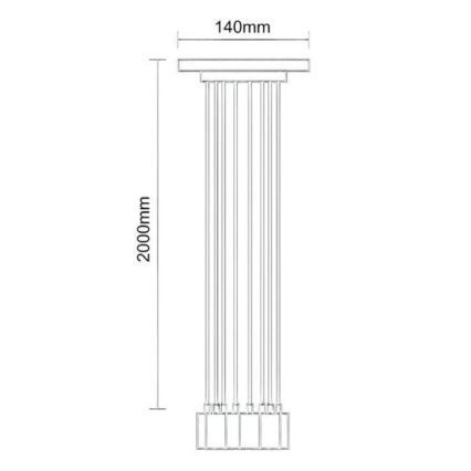 Napájecí kabel 6xE27/60W/230V pavouk černá