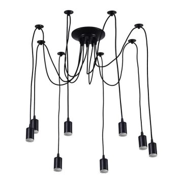 Napájecí kabel 8xE27/60W/230V pavouk černá