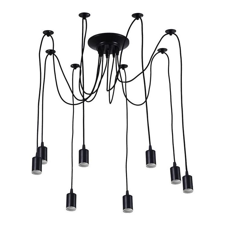 Napájecí kabel 8xE27/60W/230V pavouk černá