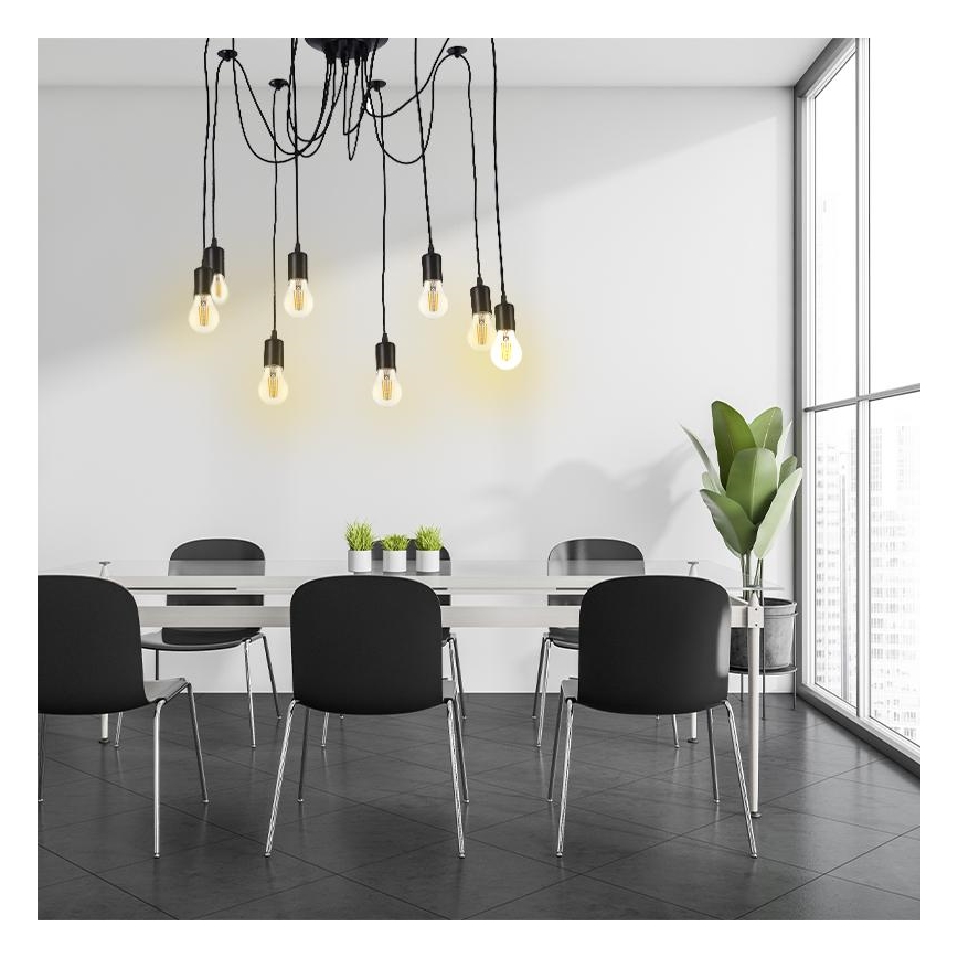 Napájecí kabel 8xE27/60W/230V pavouk černá