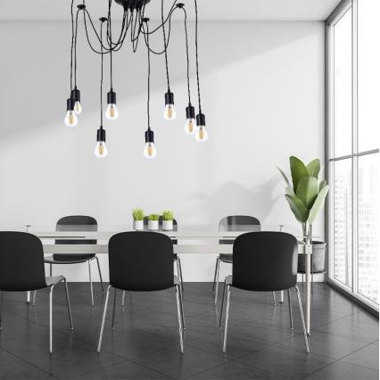 Napájecí kabel 8xE27/60W/230V pavouk černá