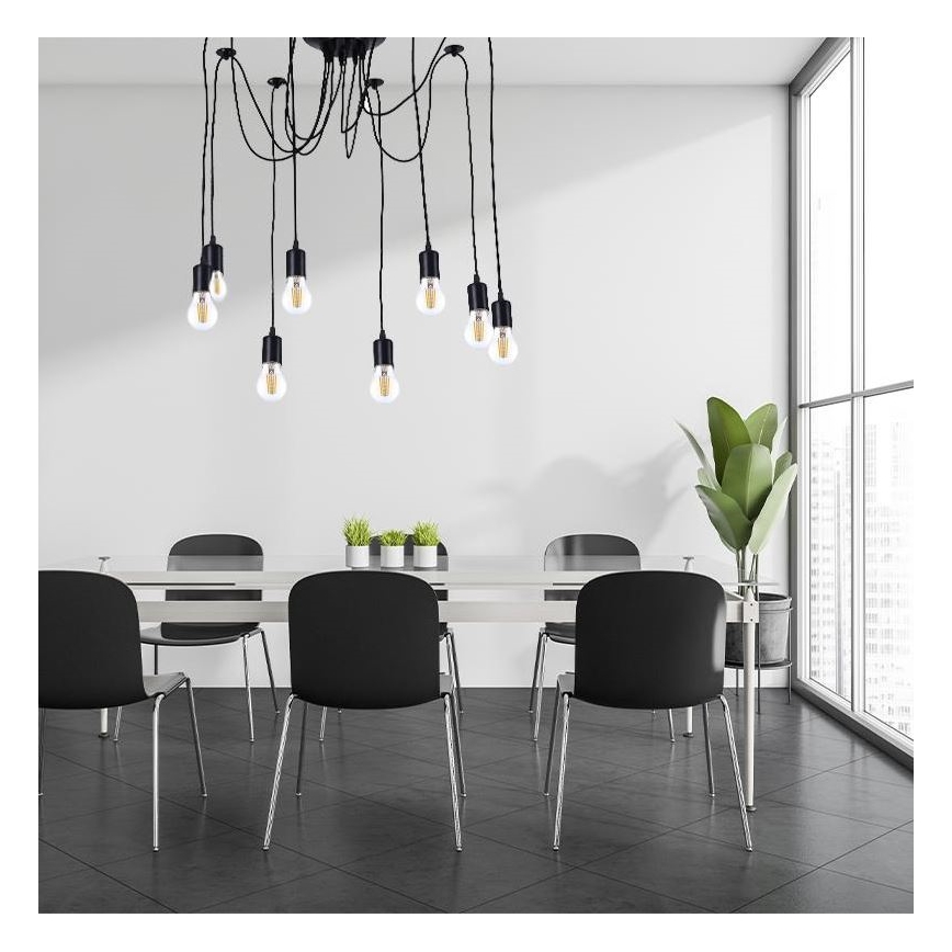 Napájecí kabel 8xE27/60W/230V pavouk černá