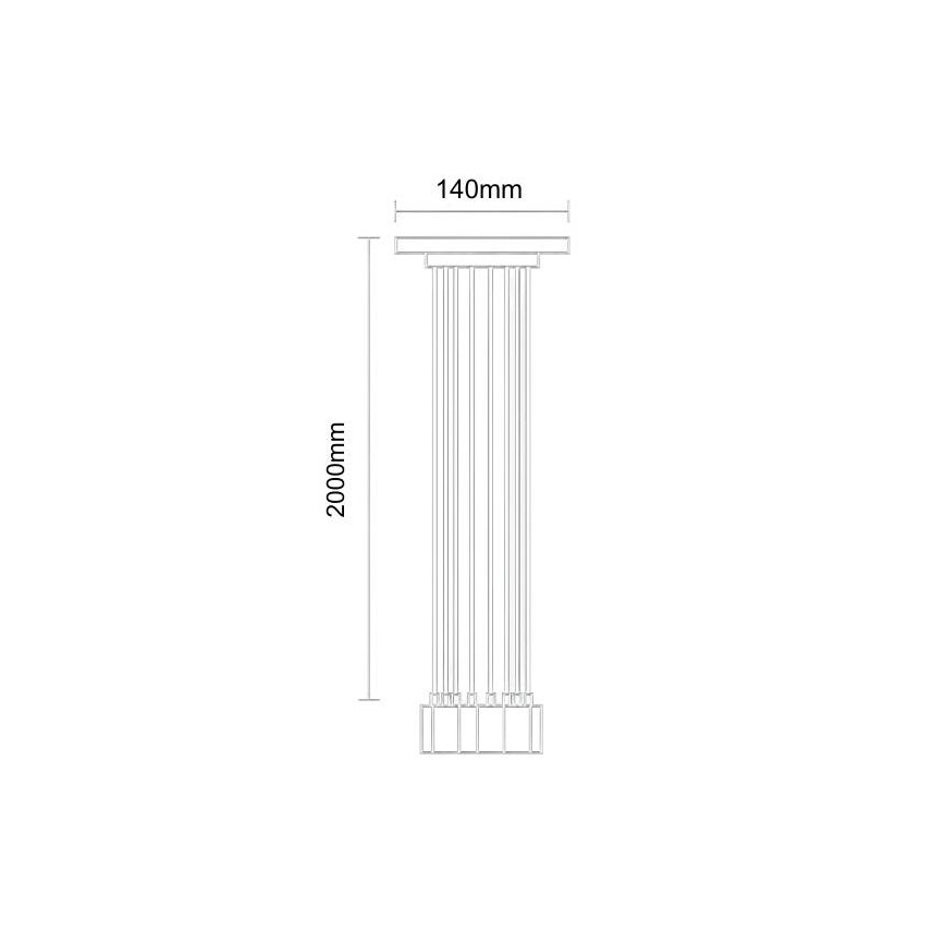 Napájecí kabel 8xE27/60W/230V pavouk černá