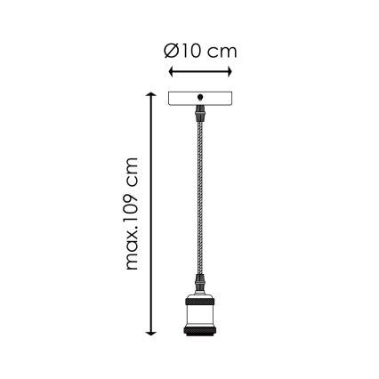 Napájecí kabel VINTAGE 1xE27/60W/230V matný chrom