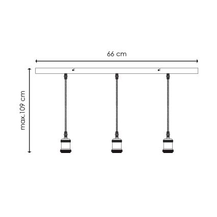 Napájecí kabel VINTAGE 3xE27/40W/230V matný chrom