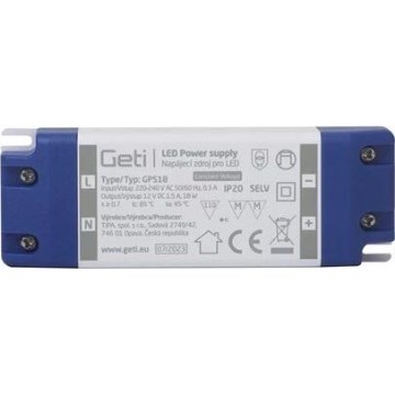 Napájecí zdroj spínaný pro LED pásky 18W/12V IP20