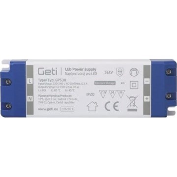 Napájecí zdroj spínaný pro LED pásky 30W/12V IP20