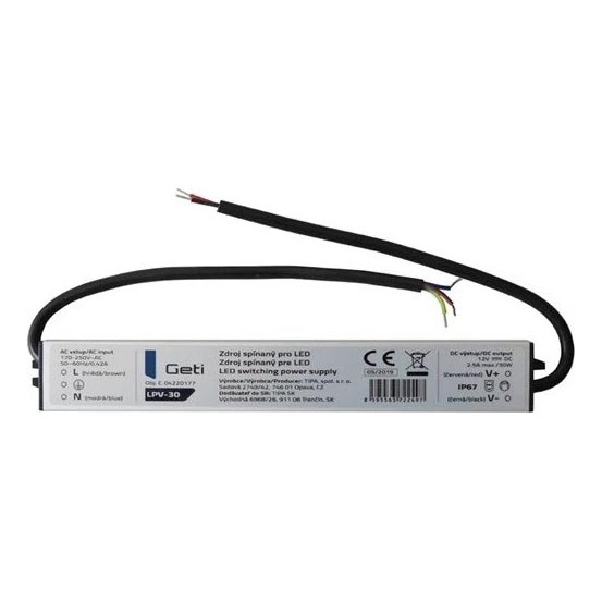 Napájecí zdroj spínaný pro LED pásky 30W/12V IP67