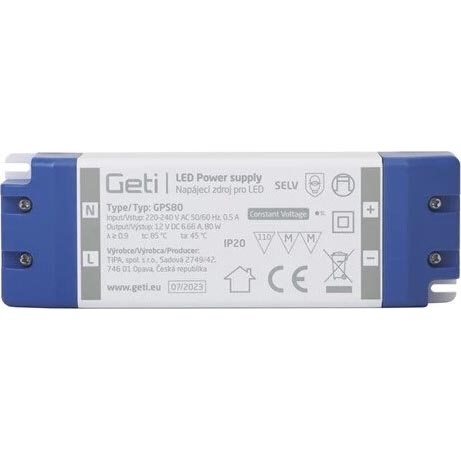 Napájecí zdroj spínaný pro LED pásky 80W/12V IP20