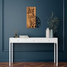 Nástěnná dekorace 38x58 cm kočka dřevo/kov