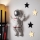 Nástěnná dekorace 47x35 cm astronaut stříbrná