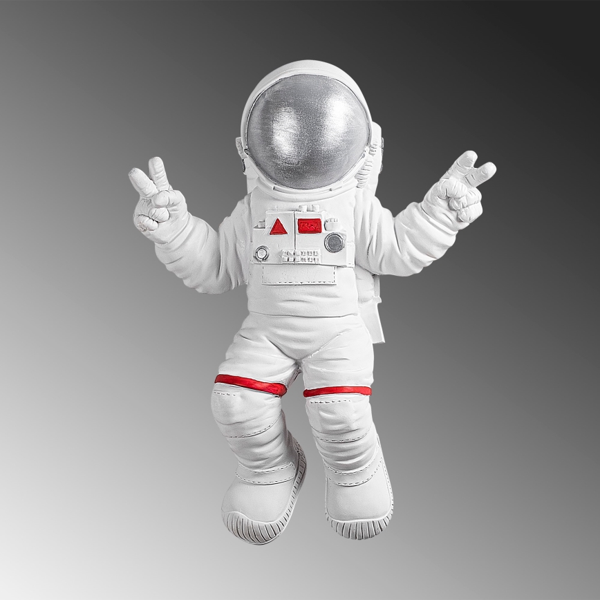 Nástěnná dekorace 47x35 cm astronaut stříbrná