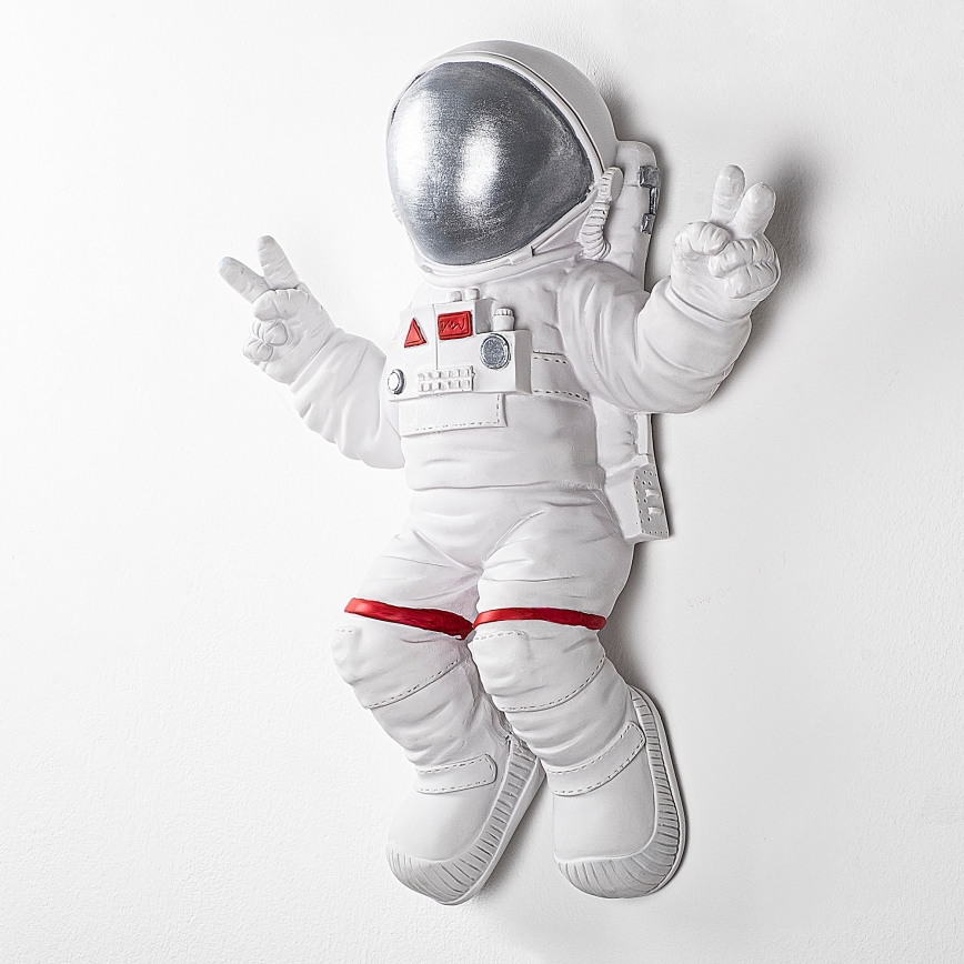 Nástěnná dekorace 47x35 cm astronaut stříbrná