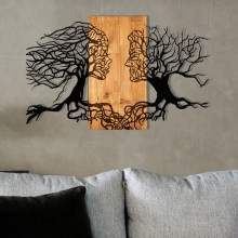 Nástěnná dekorace 58x92 cm strom života dřevo/kov