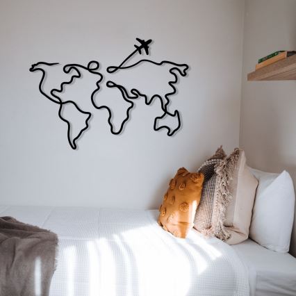 Nástěnná dekorace 60x42 cm mapa kov