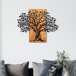 Nástěnná dekorace 72x58 cm dřevo/kov