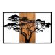 Nástěnná dekorace 90x58 cm strom dřevo/kov