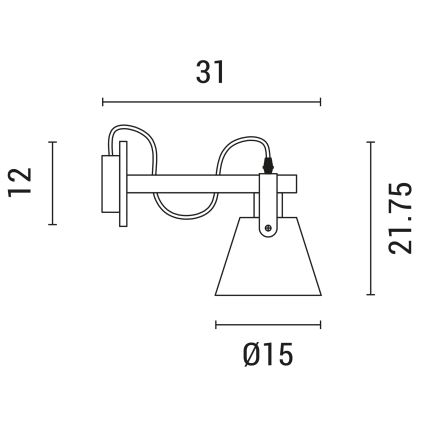 Nástěnná lampa 1xE27/40W/230V černá