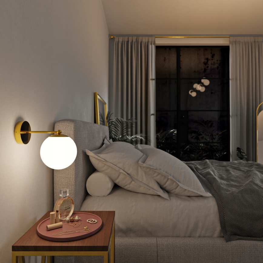 Nástěnná lampa 1xE27/40W/230V zlatá/bílá