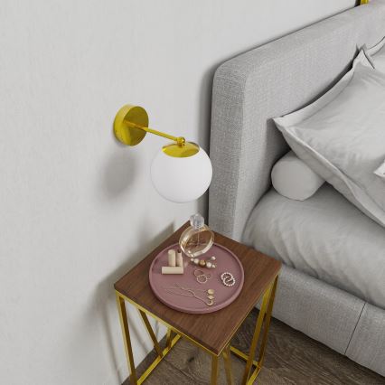 Nástěnná lampa 1xE27/40W/230V zlatá/bílá