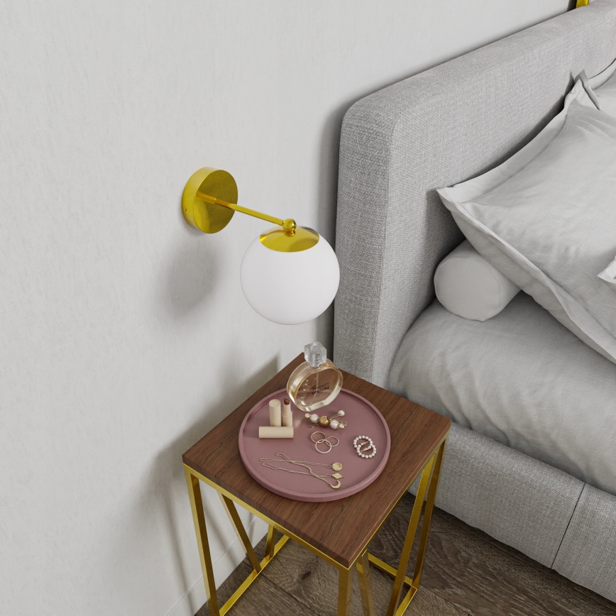 Nástěnná lampa 1xE27/40W/230V zlatá/bílá