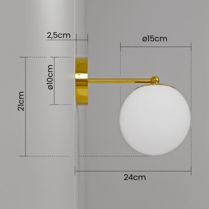 Nástěnná lampa 1xE27/40W/230V zlatá/bílá