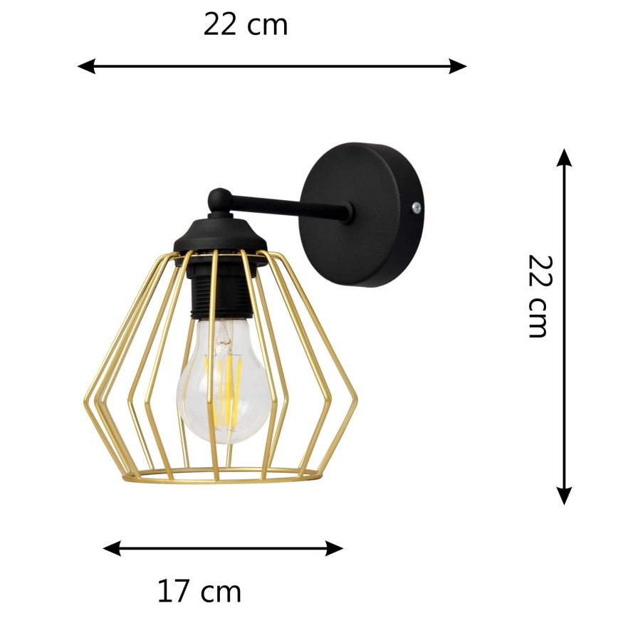 Nástěnná lampa AGAT 1xE27/15W/230V zlatá/černá