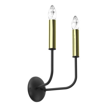 Nástěnná lampa AKASYA 2xE14/15W/230V černá/zlatá