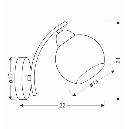 Nástěnná lampa AMOS 1xE27/40W/230V lesklý chrom