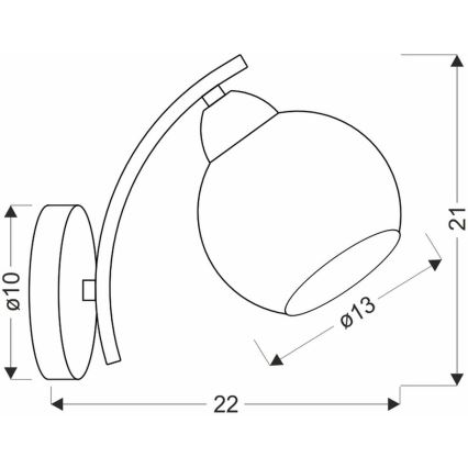 Nástěnná lampa AMOS 1xE27/40W/230V zlatá