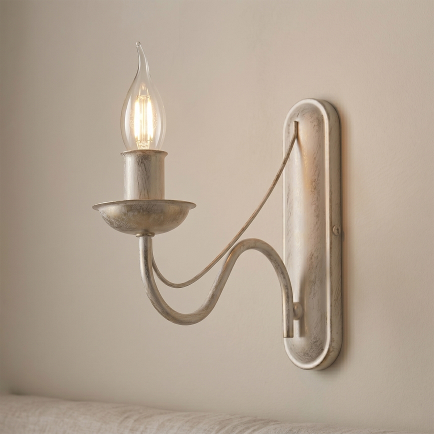 Nástěnná lampa ANTON 1xE14/60W/230V bílá patina