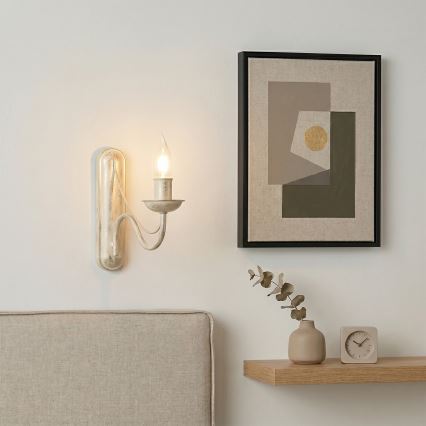 Nástěnná lampa ANTON 1xE14/60W/230V bílá patina