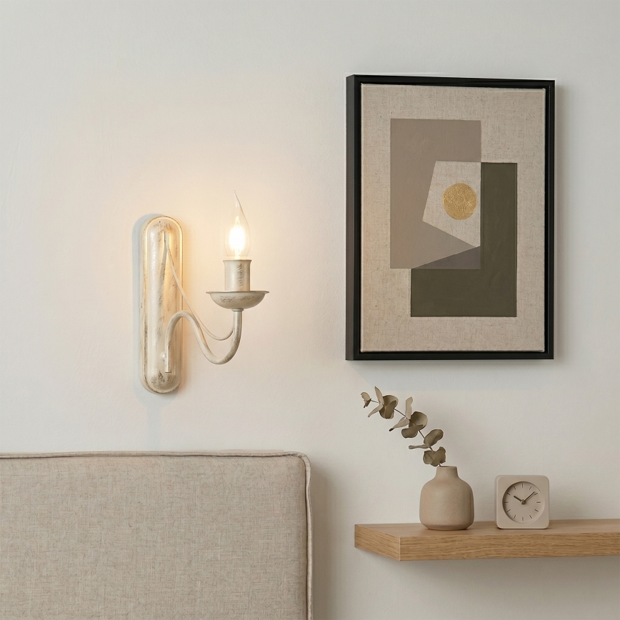 Nástěnná lampa ANTON 1xE14/60W/230V bílá patina
