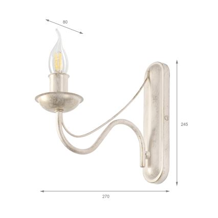 Nástěnná lampa ANTON 1xE14/60W/230V bílá patina
