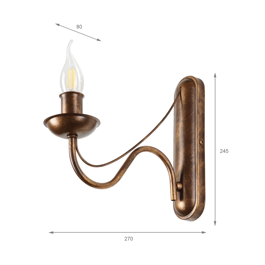 Nástěnná lampa ANTON 1xE14/60W/230V bronzová