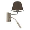 Nástěnná lampa ARDEN 1xE27/15W/230V + 1xG9/8W béžová/hnědá