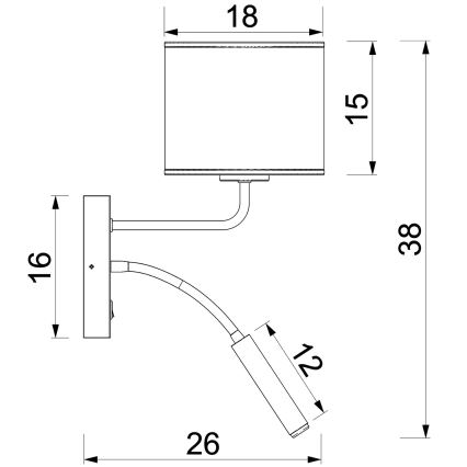 Nástěnná lampa ARDEN 1xE27/15W/230V + 1xG9/8W béžová/hnědá