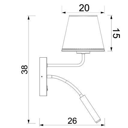 Nástěnná lampa ARDEN 1xE27/15W/230V + 1xG9/8W béžová