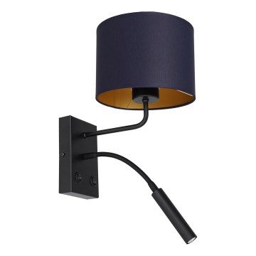 Nástěnná lampa ARDEN 1xE27/60W+1xG9/8W/230V modrá