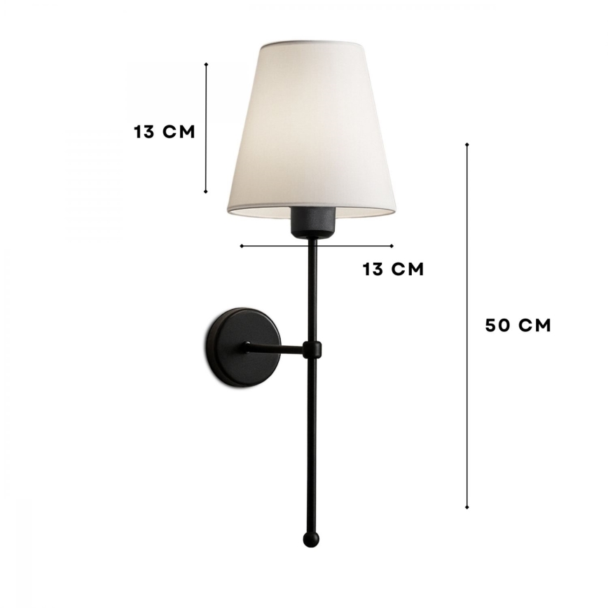 Nástěnná lampa ASPARAGUS 1xE27/40W/230V černá/krémová
