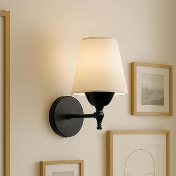 Nástěnná lampa ASPARAGUS 1xE27/40W/230V černá/krémová