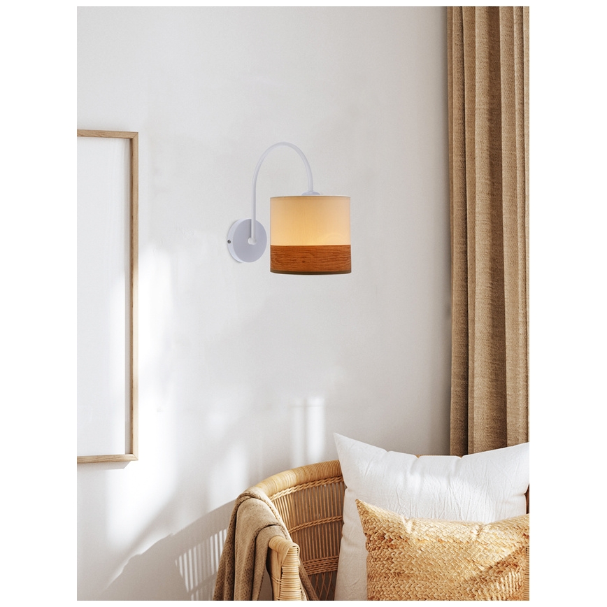 Nástěnná lampa BIANCO 1xE27/40W/230V bílá/hnědá