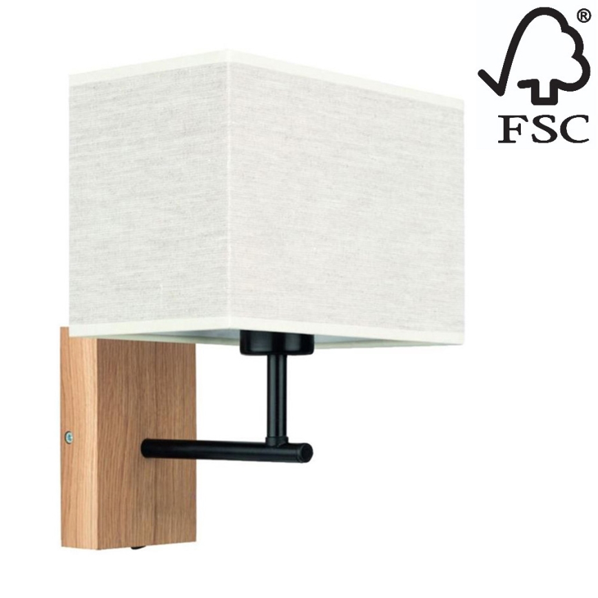 Nástěnná lampa BOHO 1xE27/25W/230V dub – FSC certifikováno