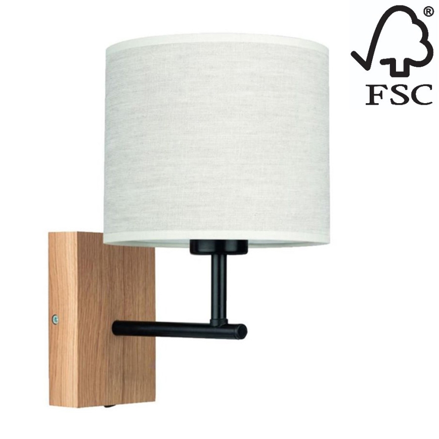 Nástěnná lampa BOHO 1xE27/25W/230V dub – FSC certifikováno