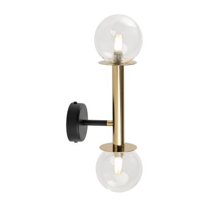 Nástěnná lampa DAISY 2xG9/12W/230V zlatá/černá/čirá