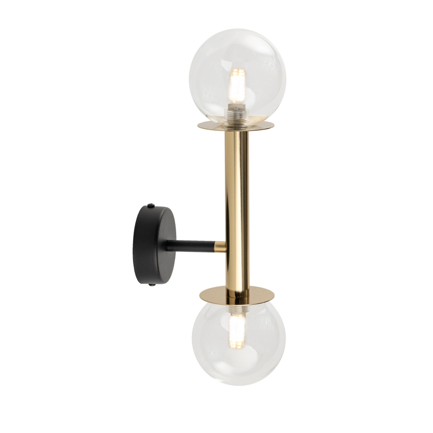 Nástěnná lampa DAISY 2xG9/12W/230V zlatá/černá/čirá