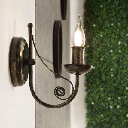 Nástěnná lampa DONATO 1xE14x40W/230V patina