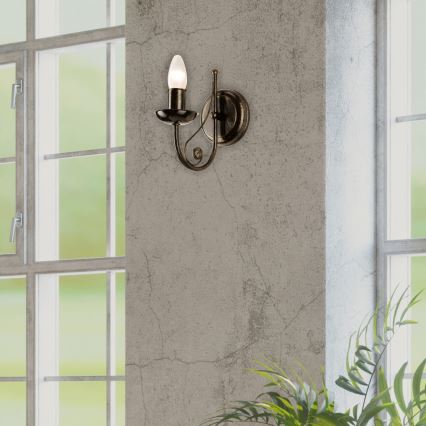 Nástěnná lampa DONATO 1xE14x40W/230V patina
